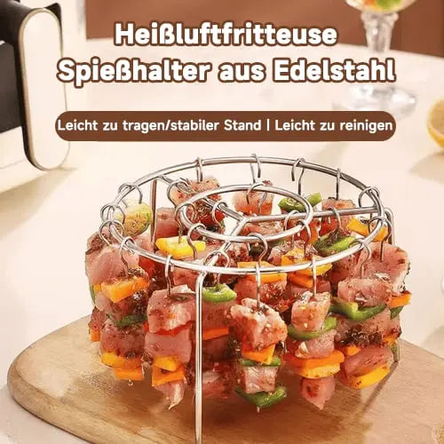 Kebab-Grill für Heißluftfritteusen – Perfekte BBQ-Spieße mit Gleichmäßiger Garung & Aromatischem Genuss