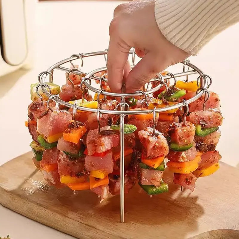 Kebab-Grill für Heißluftfritteusen – Perfekte BBQ-Spieße mit Gleichmäßiger Garung & Aromatischem Genuss
