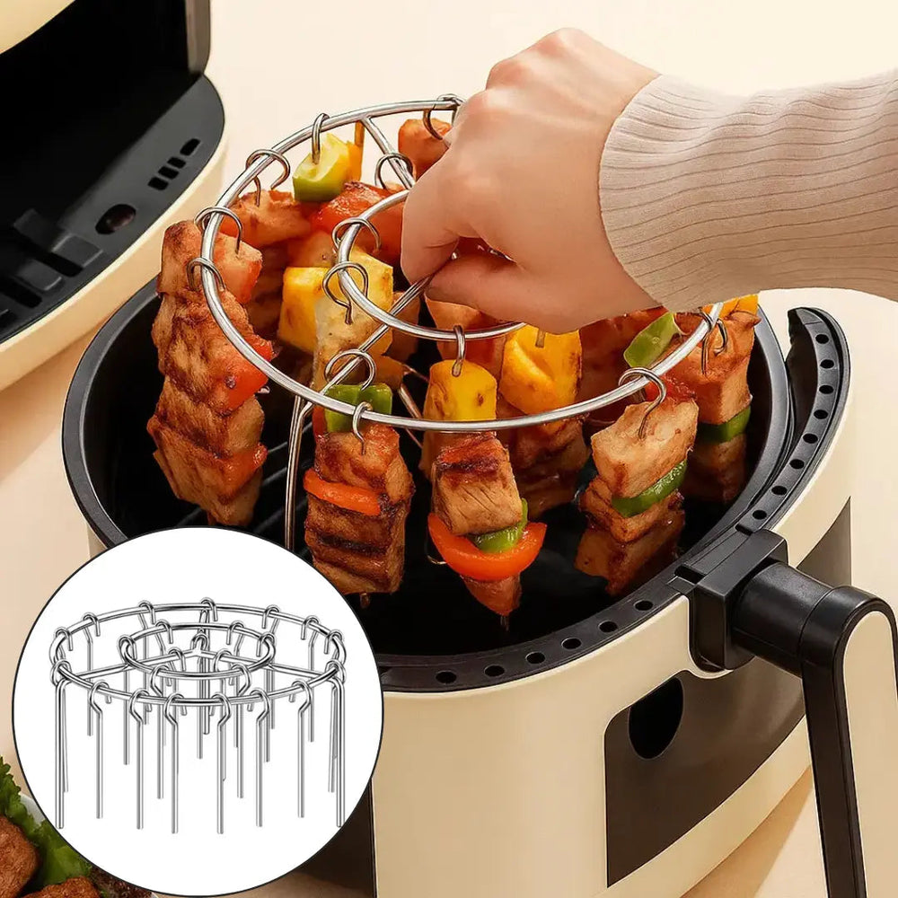 Kebab-Grill für Heißluftfritteusen – Perfekte BBQ-Spieße mit Gleichmäßiger Garung & Aromatischem Genuss