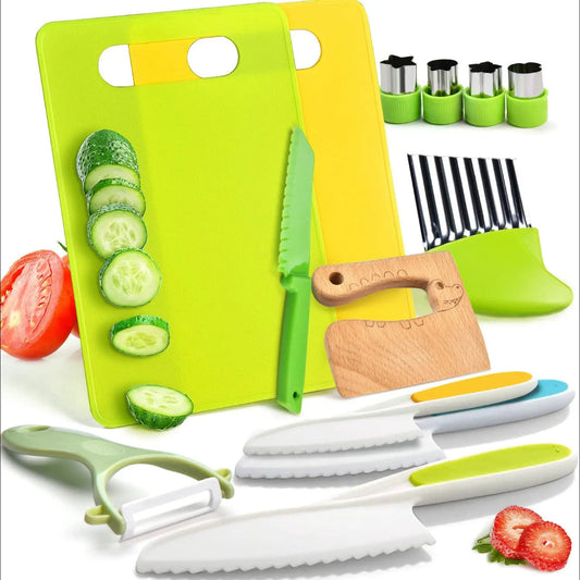 Toddler Kitchen Tool Set – Kids Cooking Utensils, Play Knives & Pretend Toy