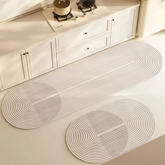 Kitchen Mat – Absorbent Fabric, Non-Slip Backing & Striped Floor Runner