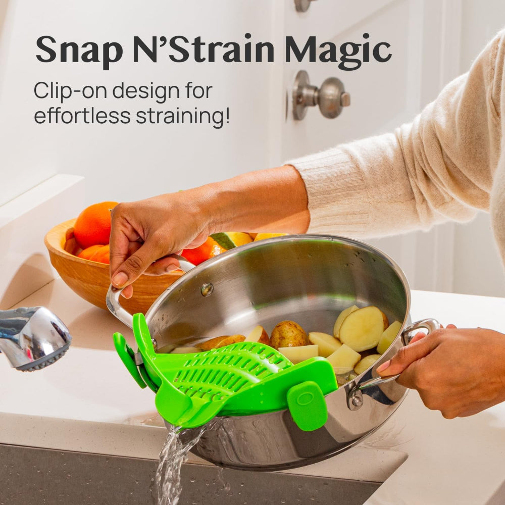 Kitchen Strainer Clip Style Pot Pasta Colander Silicone