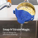 Kitchen Strainer Clip Style Pot Pasta Colander Silicone