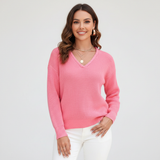 Classic V-neck Sweater - Leonie - 5