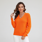 Classic V-neck Sweater - Leonie - 6