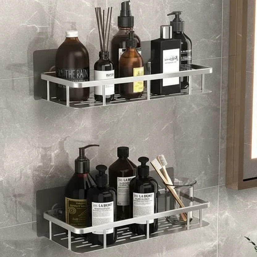 Self-Adhesive Wall Shelf – No-Drill Mount, 5kg Capacity & Stainless Steel