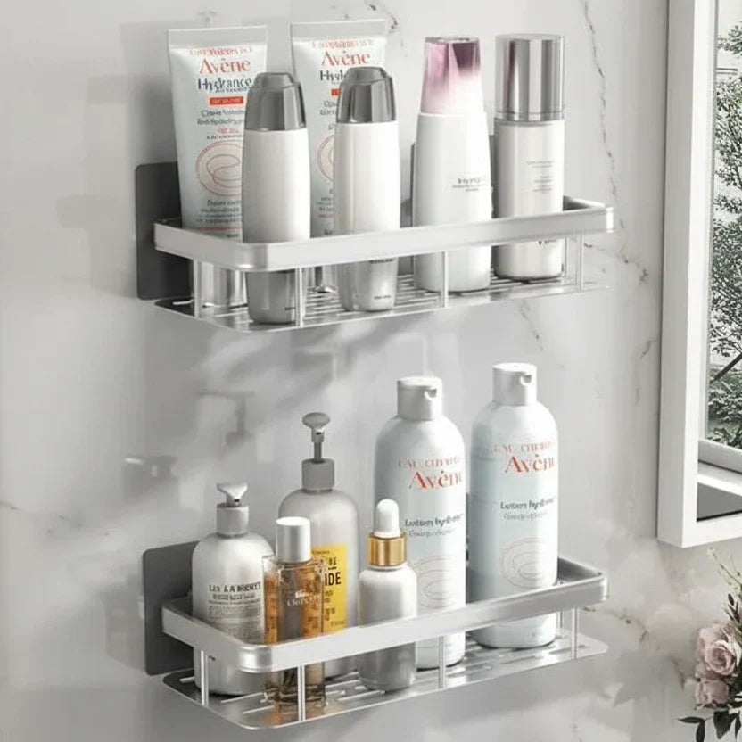 Self-Adhesive Wall Shelf – No-Drill Mount, 5kg Capacity & Stainless Steel