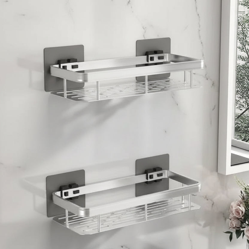 Self-Adhesive Wall Shelf – No-Drill Mount, 5kg Capacity & Stainless Steel