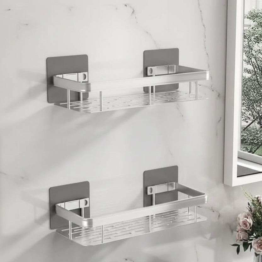 Self-Adhesive Wall Shelf – No-Drill Mount, 5kg Capacity & Stainless Steel