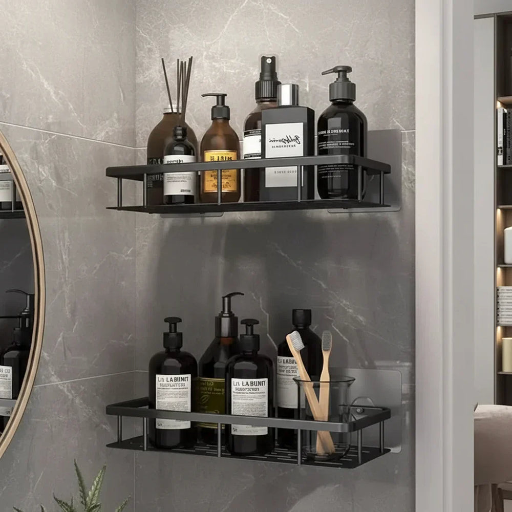 Self-Adhesive Wall Shelf – No-Drill Mount, 5kg Capacity & Stainless Steel