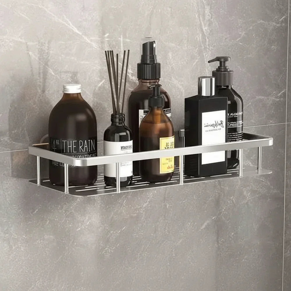 Self-Adhesive Wall Shelf – No-Drill Mount, 5kg Capacity & Stainless Steel