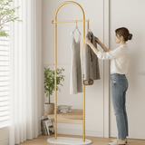 Arched Clothing Rack – Freestanding Metal, 170×28×45cm & Marble-Look Base