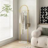 Arched Clothing Rack – Freestanding Metal, 170×28×45cm & Marble-Look Base
