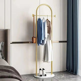 Arched Clothing Rack – Freestanding Metal, 170×28×45cm & Marble-Look Base