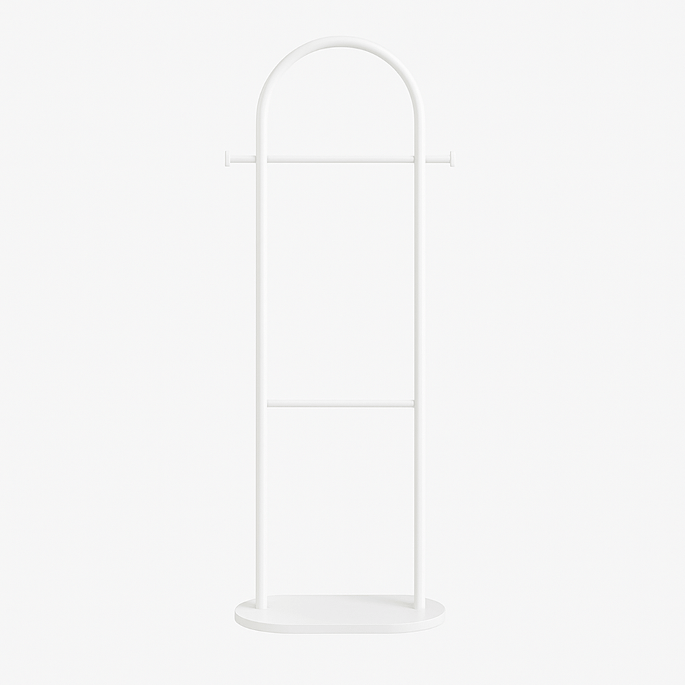 Arched Clothing Rack – Freestanding Metal, 170×28×45cm & Marble-Look Base