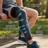 Knee Compression Support Brace – Breathable, Non-Slip & Black/Gray (S–XL)
