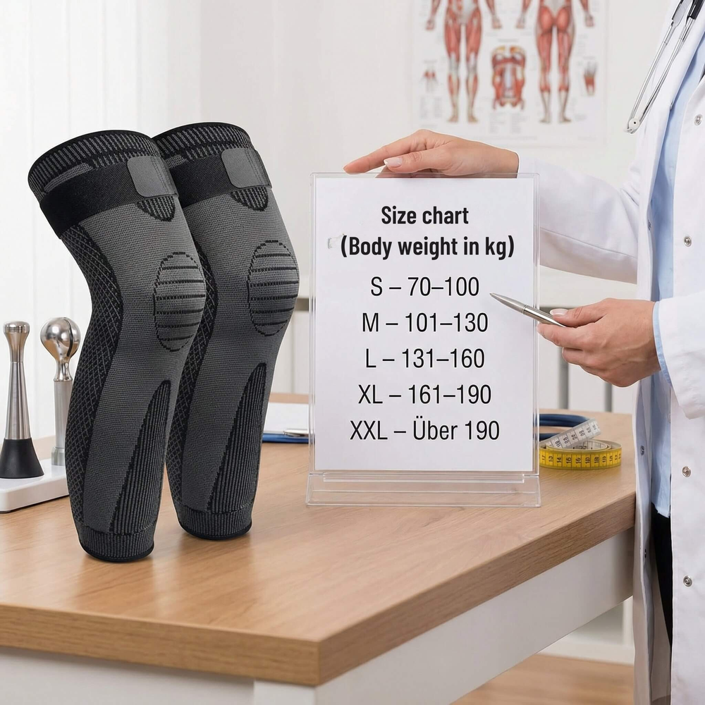 Knee Compression Support Brace – Breathable, Non-Slip & Black/Gray (S–XL)