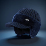 Trapper Winter Hat Ear Flap Knit Cap Visor