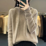 Knit Hooded Sweater With a Soft Texture - Kristy