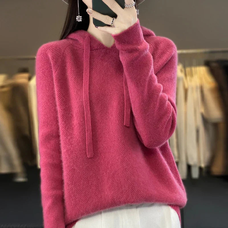 Knit Hooded Sweater With a Soft Texture - Kristy