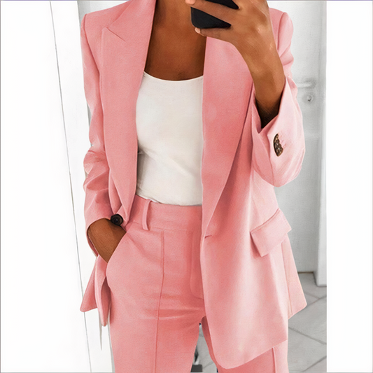 Sanne Blazer and Pants Set – Pink