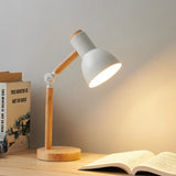 Scandinavian Desk Lamp – Wood Base, Adjustable Arm & Warm LED for Home Office