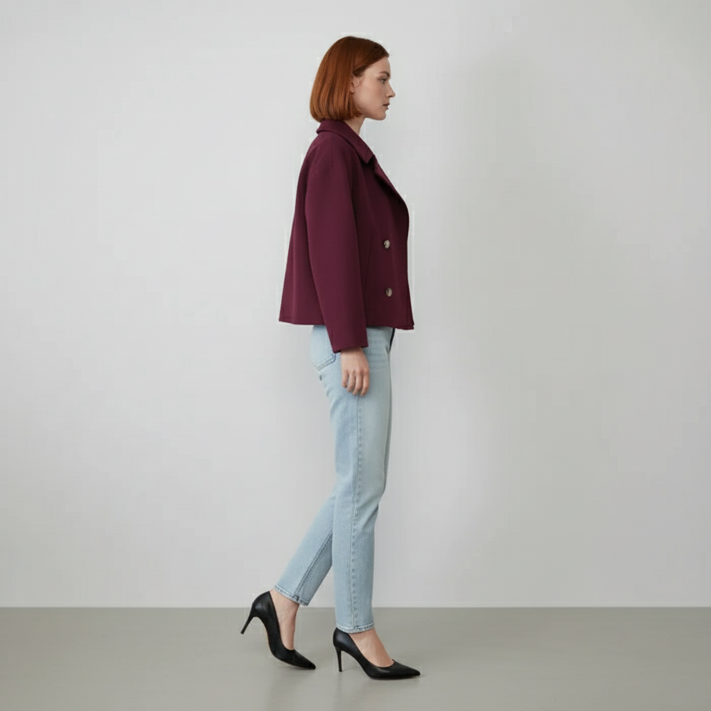 Short Double-Breasted Jacket - Dorothea - 11