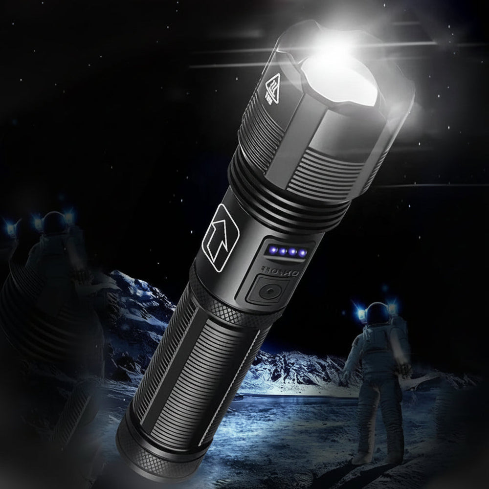 Tactical Flashlight – Rechargeable LED, Aluminum Build & Zoom Torch