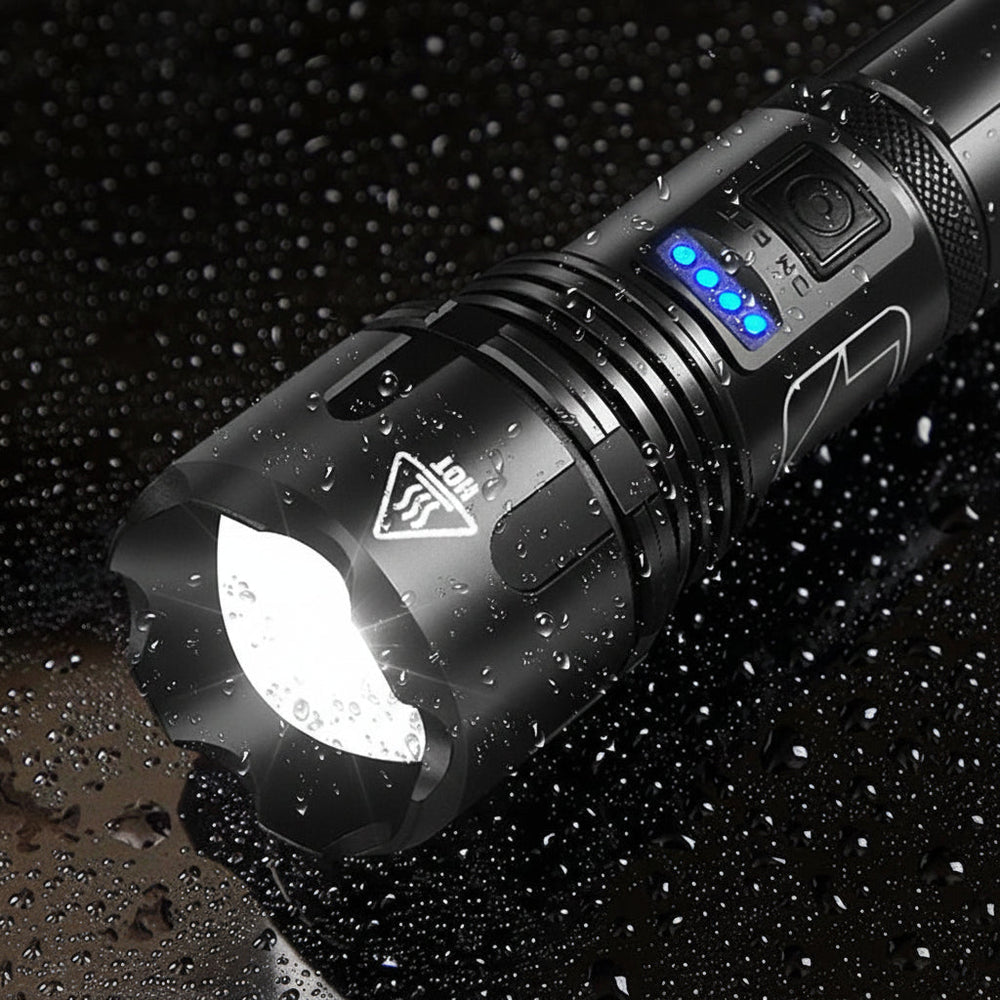 Tactical Flashlight – Rechargeable LED, Aluminum Build & Zoom Torch