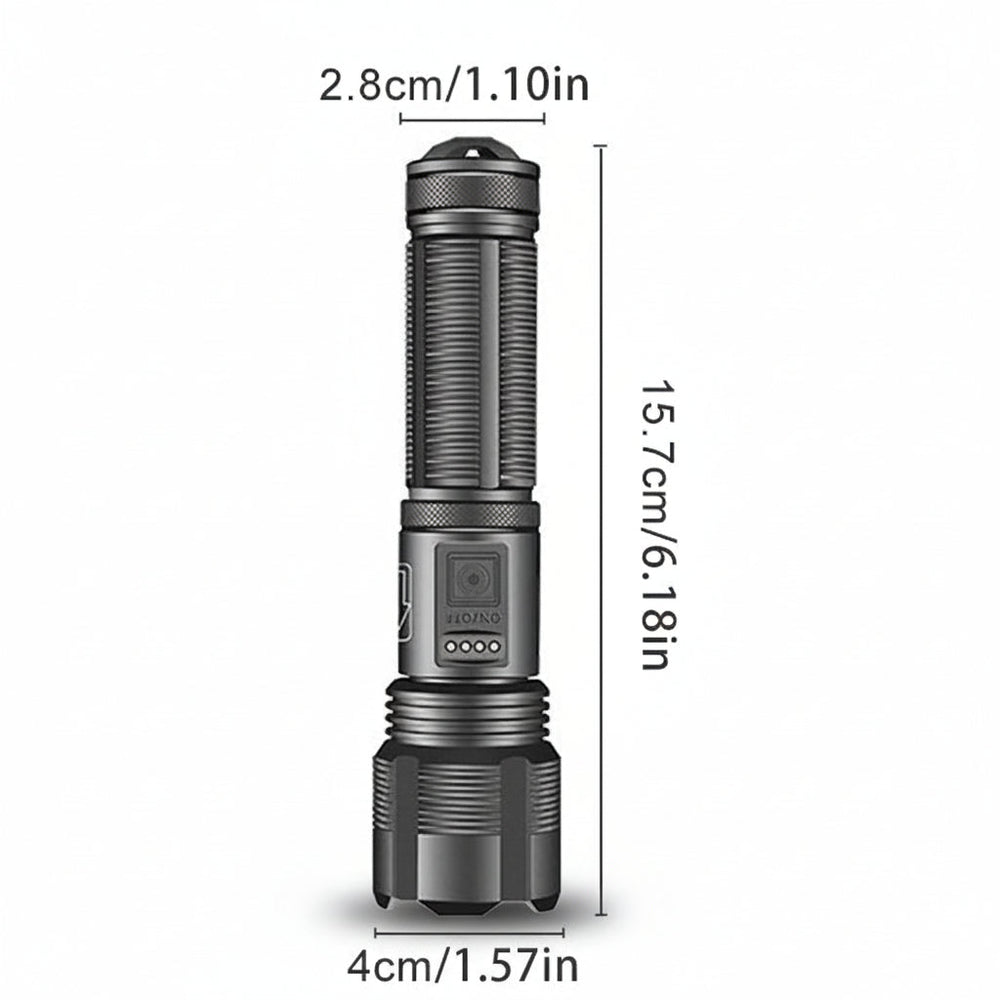 Tactical Flashlight – Rechargeable LED, Aluminum Build & Zoom Torch
