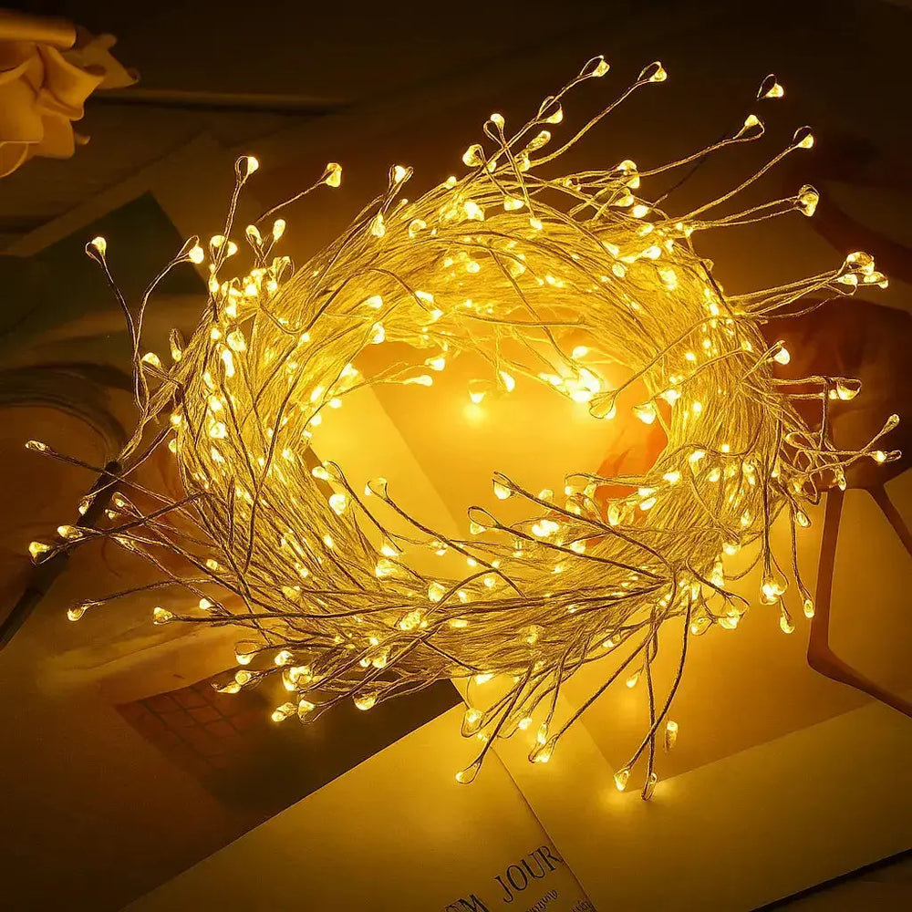 LED Copper Wire String Lights – 9m 300 LEDs, IP65 Waterproof & USB Remote Control