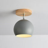 Scandinavian Ceiling Light – Wood & Metal, Adjustable Shade & E27 Fitting