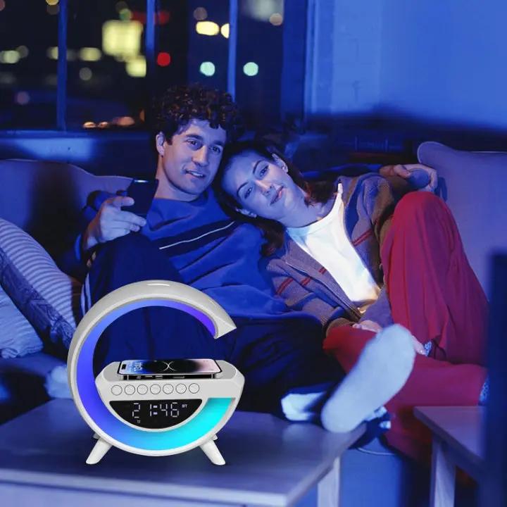 Optimized Product Title: **Smart LED Alarm Clock Lamp with Bluetooth Speaker & Wireless Charging Function - Stylish & Multi-Functional Design** 

This title includes relevant keywords while emphasizing the product's features and appeal.