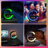 Optimized Product Title: **Smart LED Alarm Clock Lamp with Bluetooth Speaker & Wireless Charging Function - Stylish & Multi-Functional Design** 

This title includes relevant keywords while emphasizing the product's features and appeal.