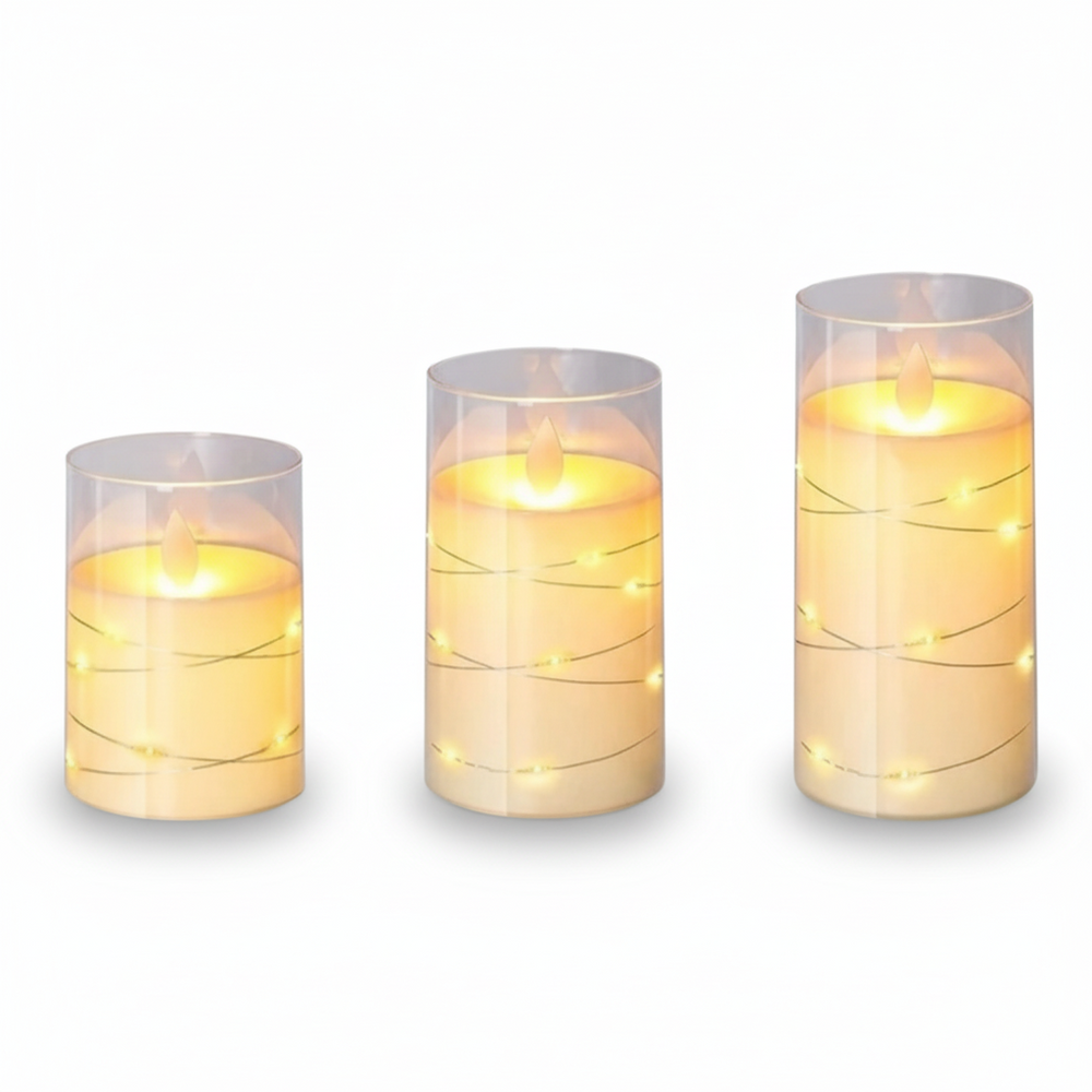 LED Candles Flameless Decorative Remote Control Warm White Set