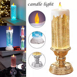 Rechargeable LED Christmas Candles with Glitter - Festive & Eco-Friendly Holiday Decor