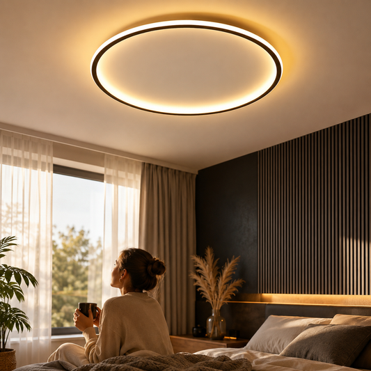 Round LED Ceiling Light – Warm White, Dimmable & Modern Flush Mount for Home