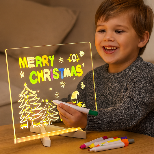 LED Drawing Board – Reusable Markers, USB Powered & Kids Learning Surface