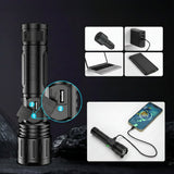 Tactical LED Flashlight – High Lumens, Rechargeable & Waterproof Design