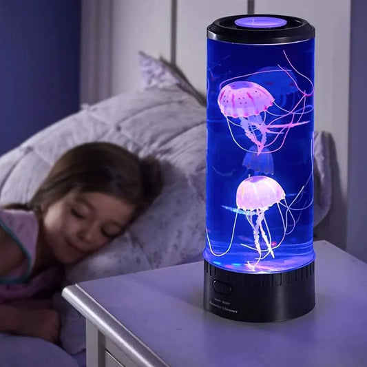 Jellyfish LED Table Lamp – Color Changing Light, Cylinder Design & Ocean Decor