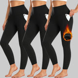 Leggings High Waist Pocket Winter Workout Pants