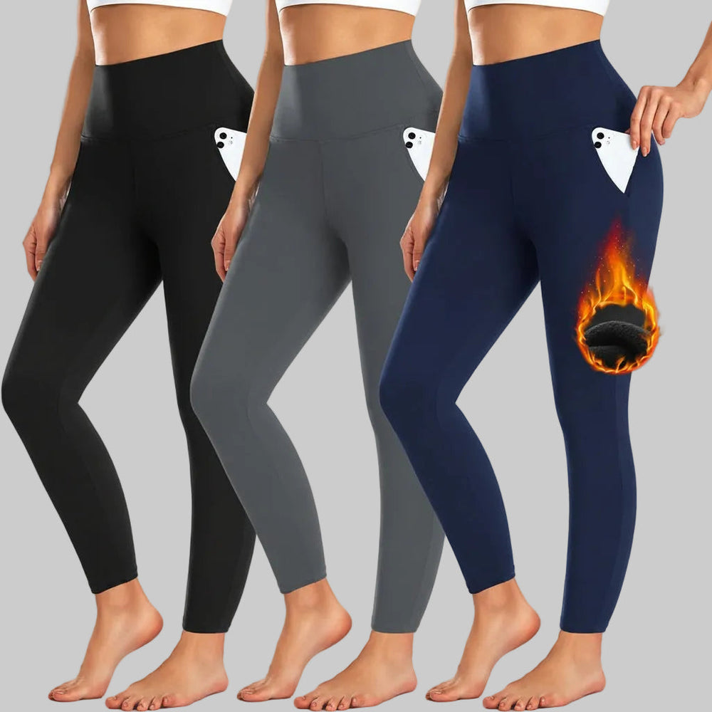 Leggings High Waist Pocket Winter Workout Pants