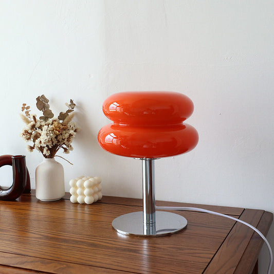 Table Lamp – Italian Designer Glass Shade, Modern Style & Retro Accent