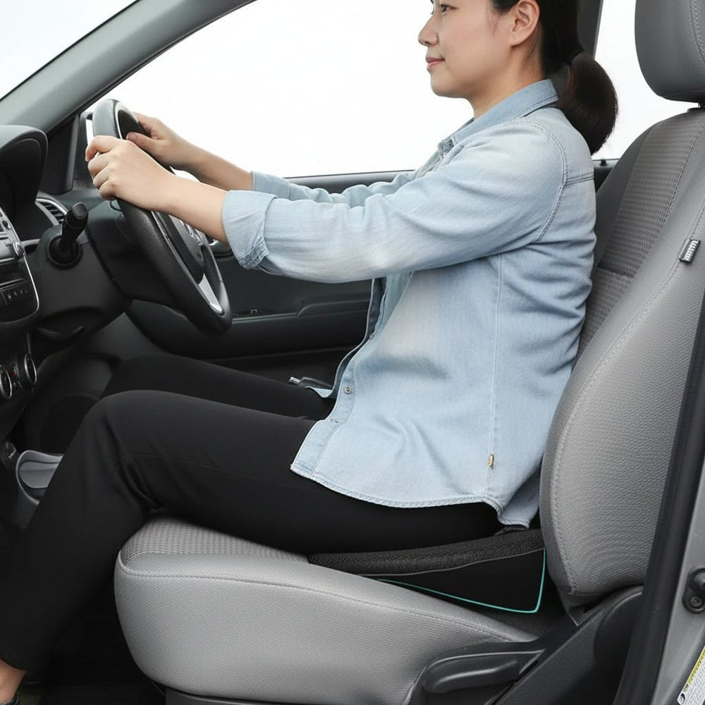 Memory Foam Car Seat Cushion – Ergonomic Lumbar Support, Washable Cover & Breathable Mesh