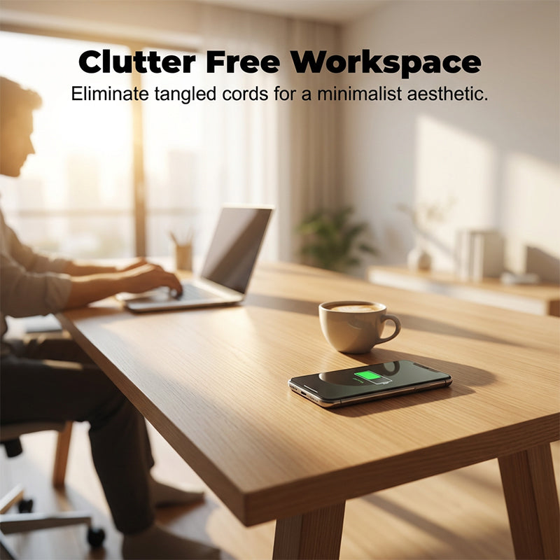 Under-Desk Wireless Charger – Qi Fast Charging, Invisible Mount & Through-Surface