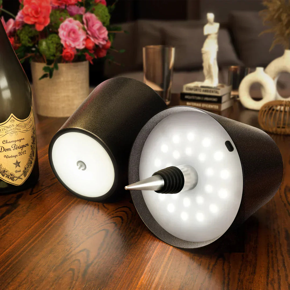LED Bottle Cap Lamp – USB Rechargeable, Touch Dimmable & Warm White for Any Bottle