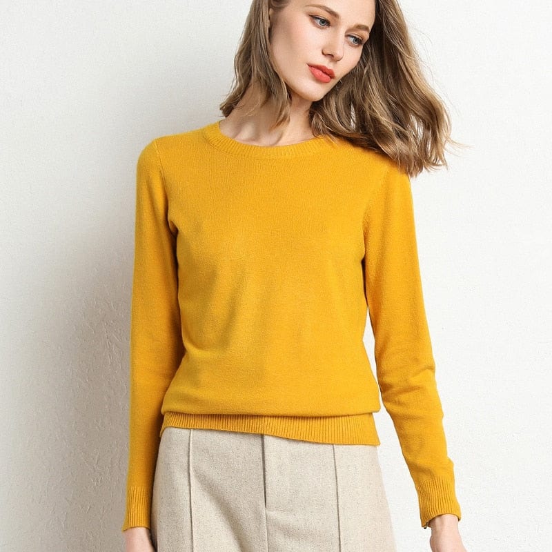 Women's Long-Sleeve Crew-Neck Sweater