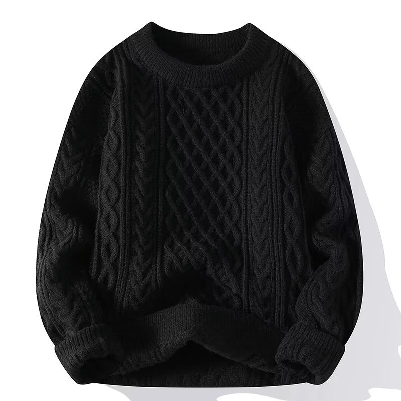 Long – Sleeve Cable – Knit Sweater – David