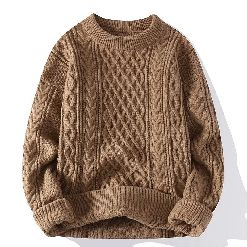 Long – Sleeve Cable – Knit Sweater – David