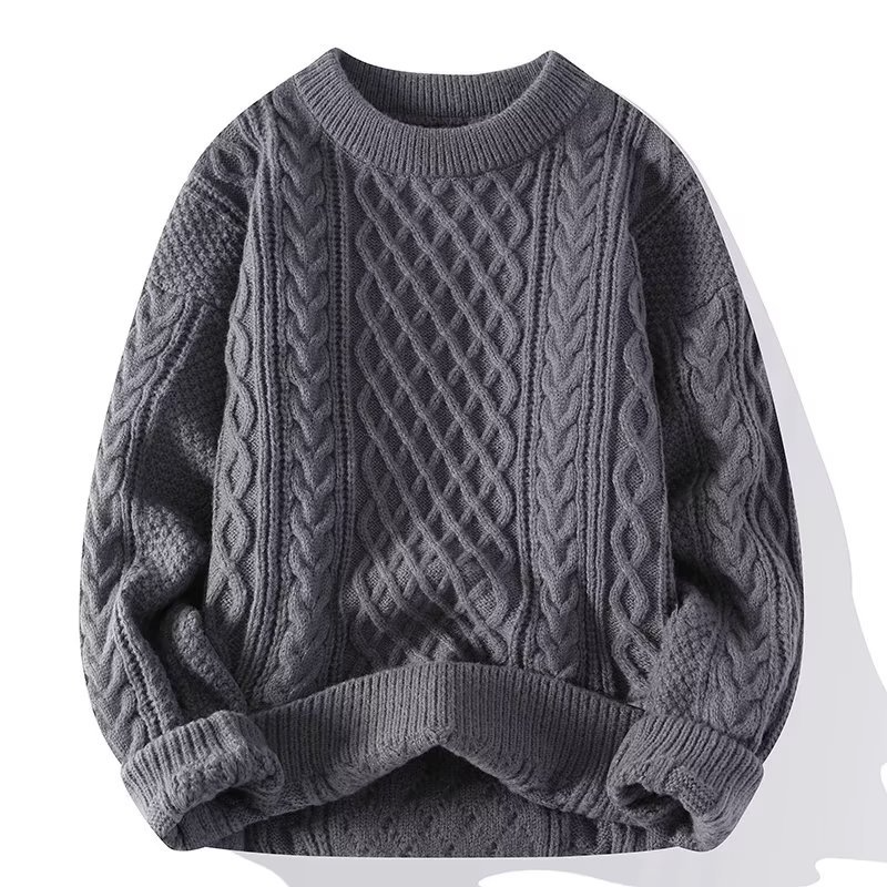 Long – Sleeve Cable – Knit Sweater – David